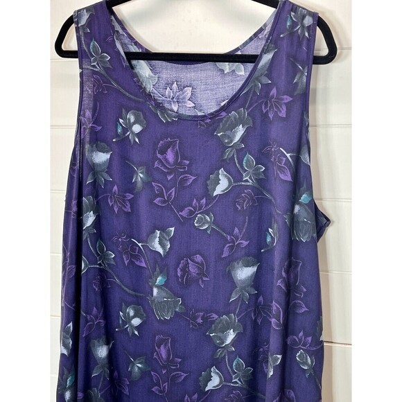 Vintage Petra Fashions Floral Camisole Romantic Goth Womens 1X Purple - Picture 1 of 8